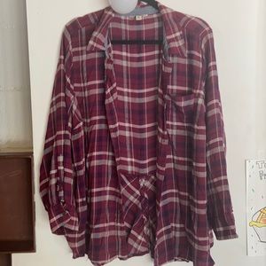 Plaid lucky brand button up shirt